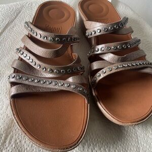 🎄’Tis The Season Sale🌲Metallic Sandals with Studded Straps